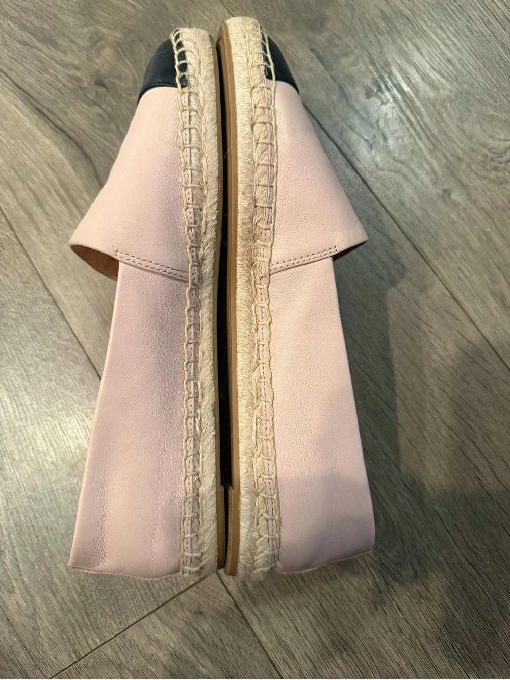 Tory Burch Seashell Pink Leather Espadrilles